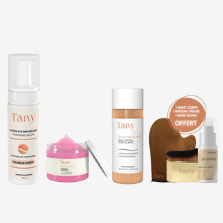 TAN ET GLOW SET l + KIT APPLICATION & 1 MUSC BLANC OFFERT